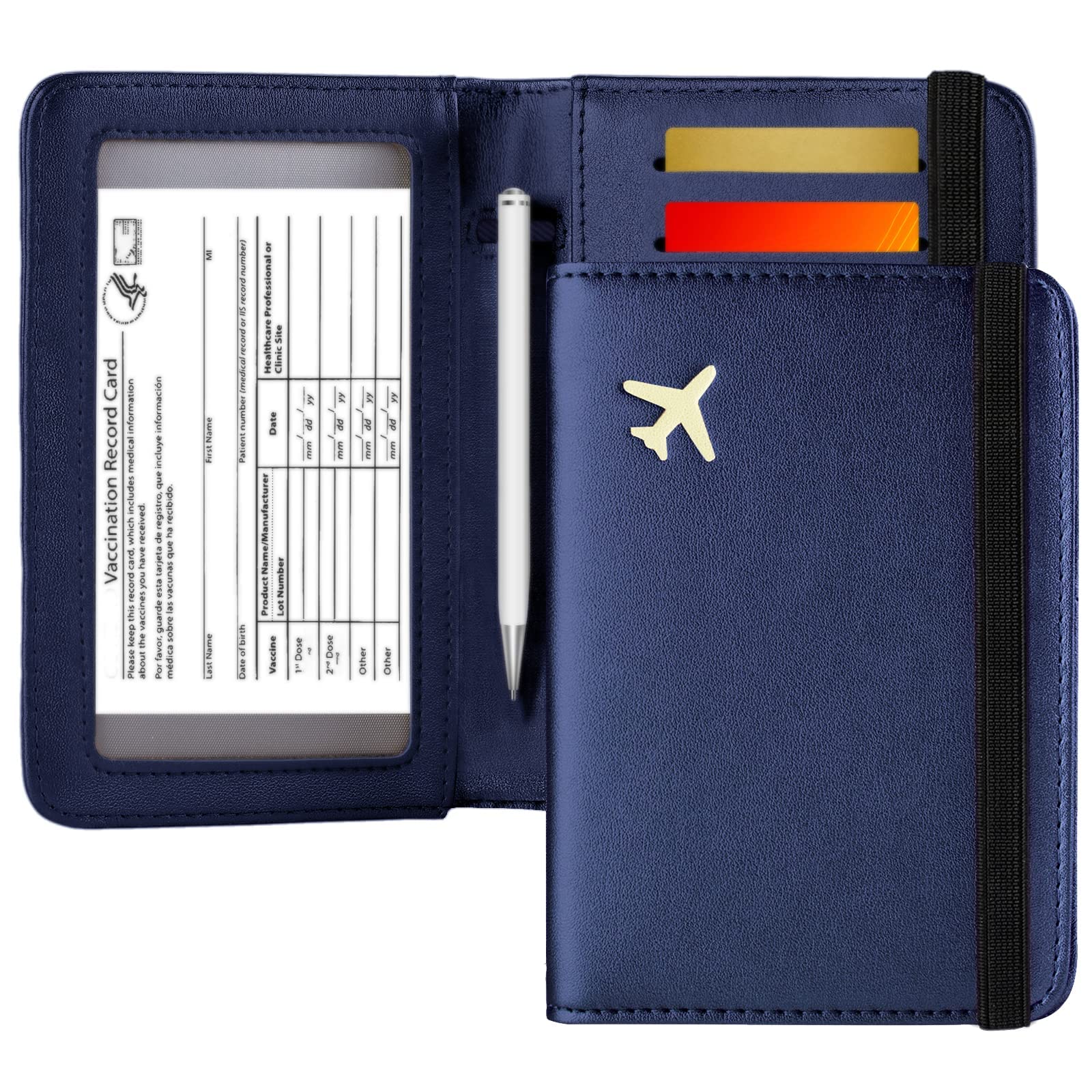 ZOPPEN RFID Blocking Passport Holder Wallet for Women & Men - Travel Document Organizer Cover Case (Blue) | Perfect for Airports, Vacations & Business Trips