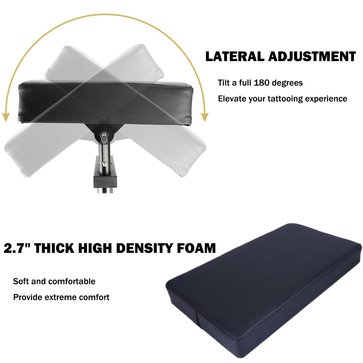 Adjustable Hydraulic Tattoo Armrest Stand with Legrest - Professional Oversized Tattoo Equipment for Artists | Perfect for Tattoo Studios and Home Use