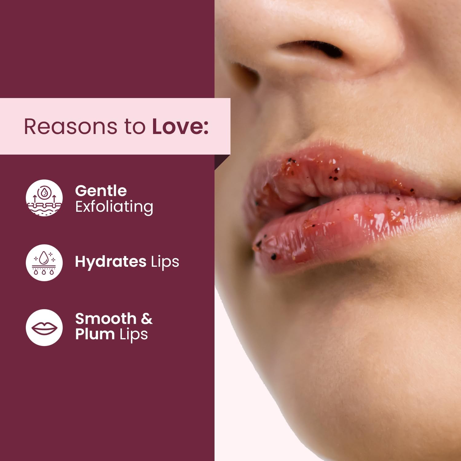 Rose & Beetroot Lip Lightening Scrub - Natural Dark Lip Treatment for Dry Chapped Lips with Coffee Beans - Reduces Pigmentation & Lightens Lips (12g) - Perfect for Daily Lip Care & Nighttime Lip Treatment Routine