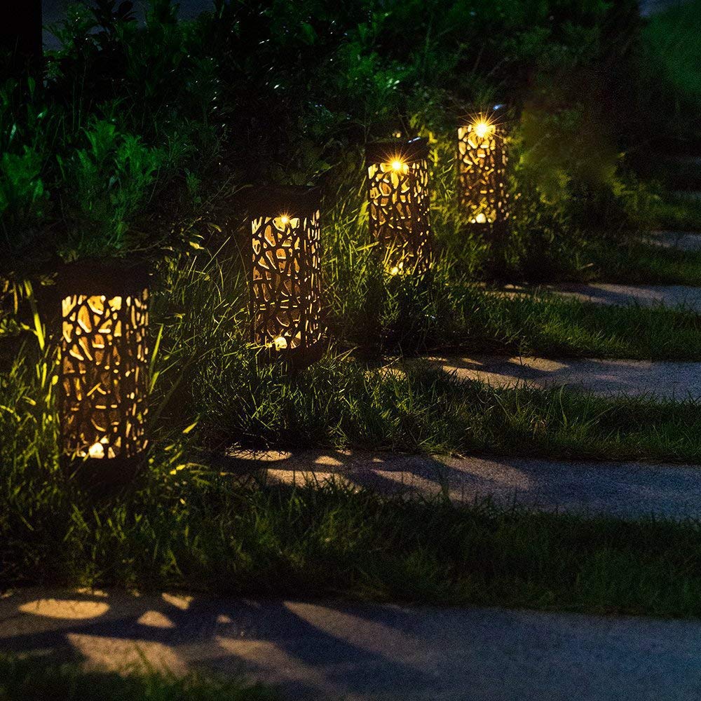 Juesi Solar Powered LED Garden Lights - Waterproof Outdoor Solar Lights for Patio, Pathway, Yard, Garden Decor (1 Pack) - Perfect for Landscape Lighting, Backyard, Driveway & Walkway at Night