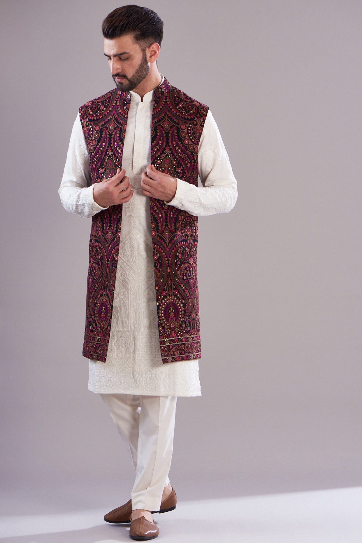 Stylish Kalamkari Long Open Shrug - Handmade Indian Cotton Cover-Up for Women | Perfect for Boho Outfits, Beachwear & Casual Dressing