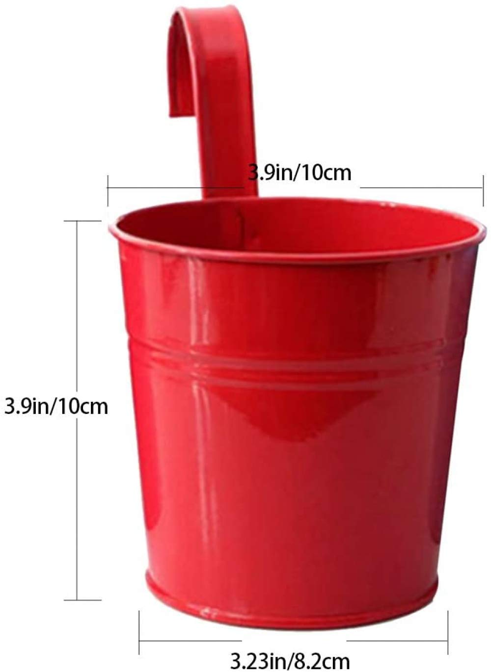**Metal Hanging Flower Pot - Pink Balcony Planter for Indoor & Outdoor Plants, Garden Decoration, Railing Planter for Succulents, Herbs & Flowers**
