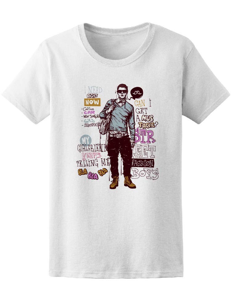 Stylish Hipster Sketch Print T-Shirt for Men - Trendy Graphic Tee for Casual Wear & Street Fashion