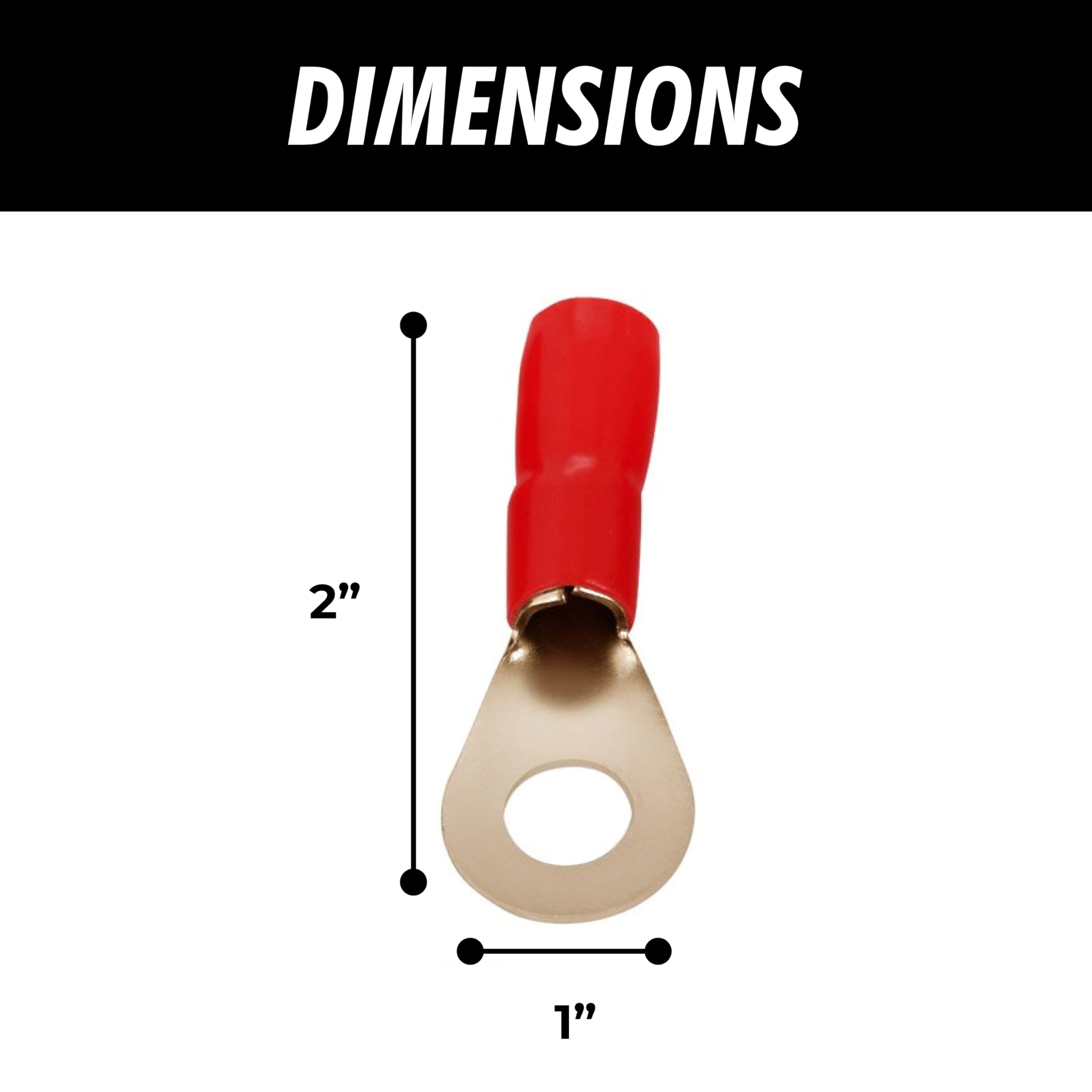 InstallGear 10 Gauge AWG Tinned Pure Copper Ring Terminals (10-Pack - 5 Positive/5 Negative) | Heavy Duty Electrical Connectors for Marine, Automotive & Solar Wiring - Heat Shrink Wire Terminals for 10 AWG Wire - Secure & Durable Connection Solution