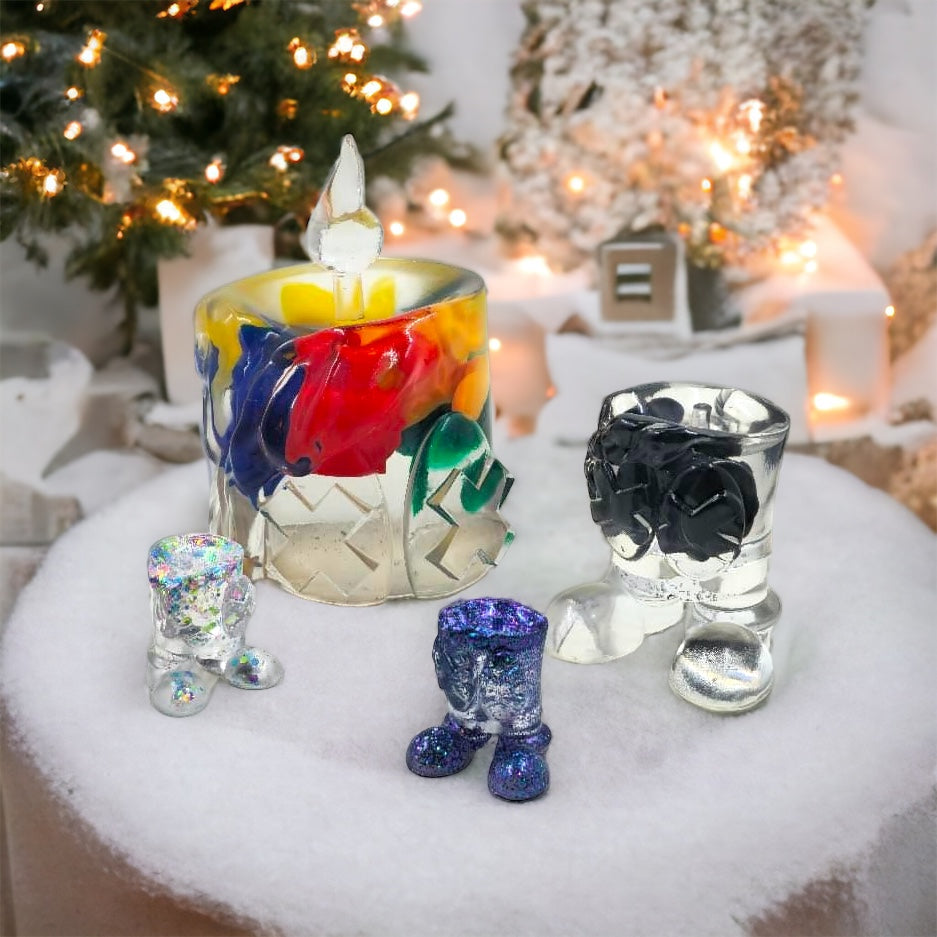 Clear Acrylic Paperweight with Decorative Items Inside - Larry by Dillon Gregory - Perfect for Office Desk Decor and Gift Ideas