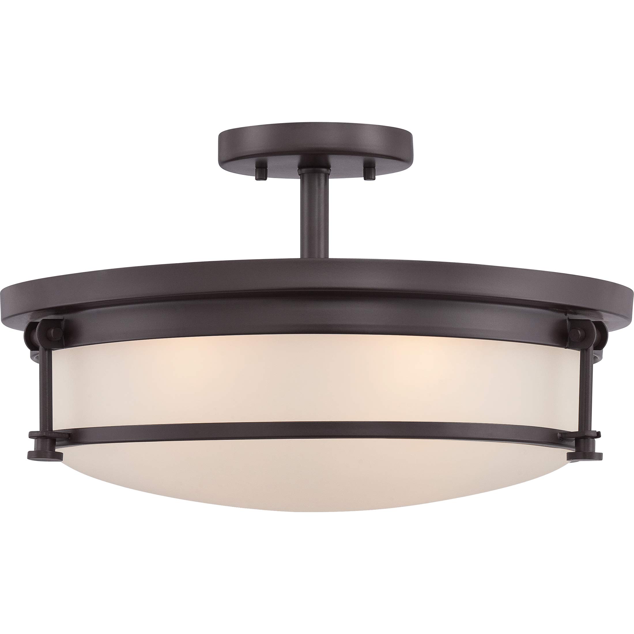 Quoizel Sailor 4-Light Western Bronze Semi-Flush Mount Ceiling Light Fixture - Perfect for Farmhouse, Rustic & Coastal Home Decor - Kitchen, Dining Room, Bedroom Lighting