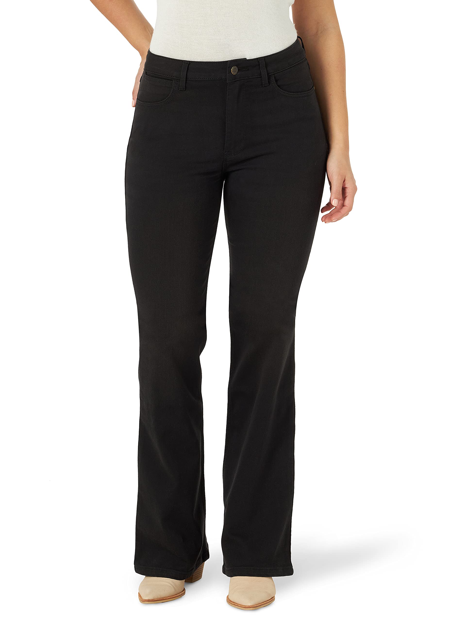 Wrangler Women's High Waisted Fierce Flare Jeans - Stretchy Denim Pants for Casual Outfits & Western Style | Perfect for Date Night, Workwear & Country Concerts