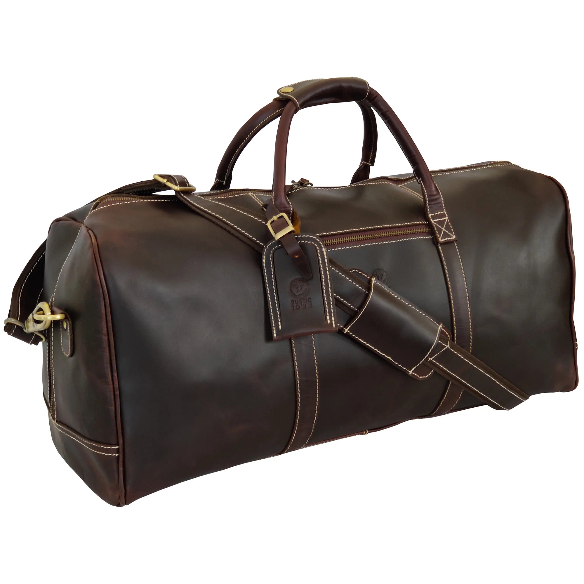 Roadstar 24-Inch Overnight Weekender Duffel Bag - Carry On Luggage for Travel, Gym & Weekend Getaways - Walnut Brown Durable Water-Resistant Travel Bag