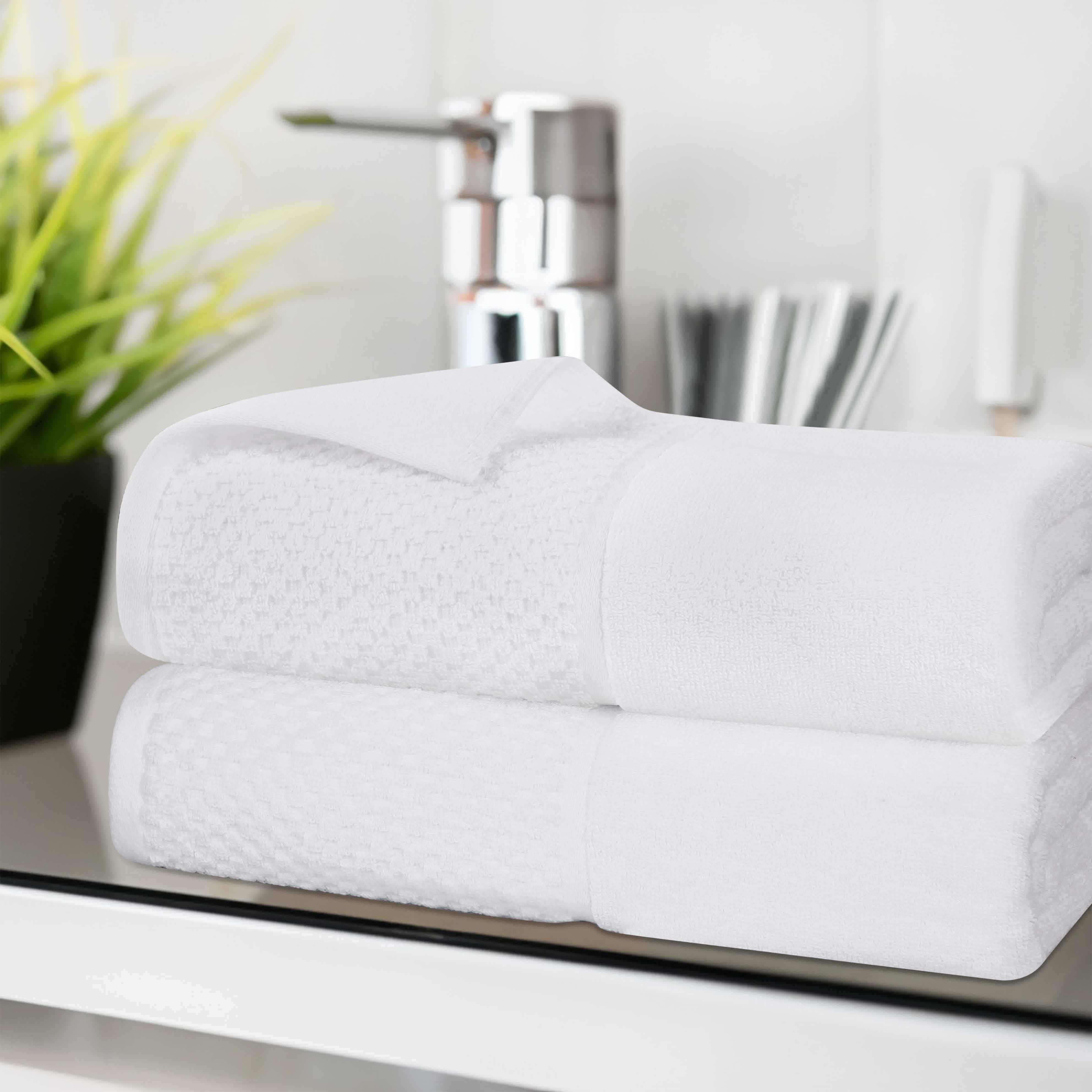 Lodie Cotton Plush Jacquard Bath Sheet Set of 2 - Ultra Soft & Absorbent Luxury Towels for Spa, Bathroom & Beach Use
