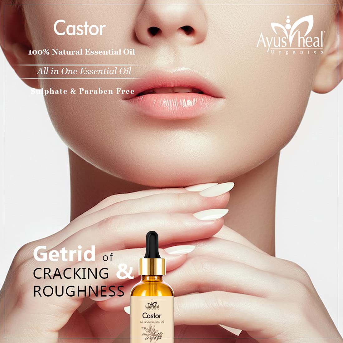Ayusheal 100% Pure Cold Pressed Castor Oil for Hair Growth, Skin Care & Nail Strength - 30ml Natural Treatment - No Mineral Oil or Silicones - Perfect for Hair Masks, Eyelash Growth & Dry Skin Hydration