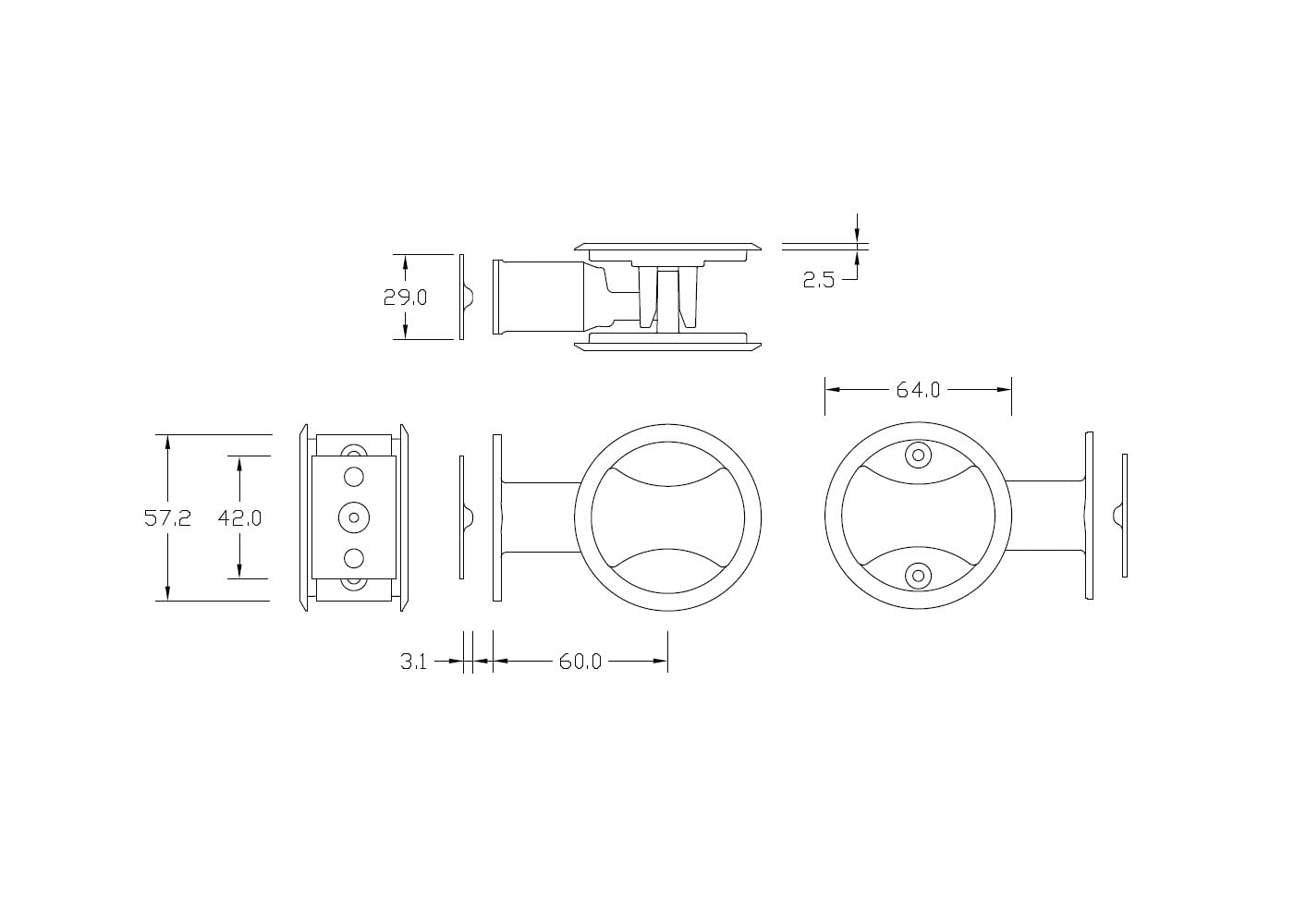 Lockwood Pocket Sliding Door Lock with Key - Matte Silver | Invisible Round Sliding Door Latch for Bedroom, Bathroom, Study & Entrance | Secure Storage Closet & Passage Doors | Durable & Discreet Home Security Solution