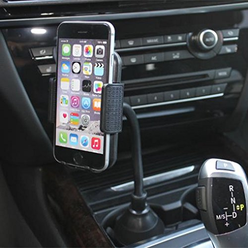 Premium Car Cup Holder Phone Mount - 360° Rotating Gooseneck Cradle with Strong Grip for Google Pixel 2 XL, iPhone, Samsung Galaxy - Perfect for GPS Navigation, Hands-Free Calling & Road Trips
