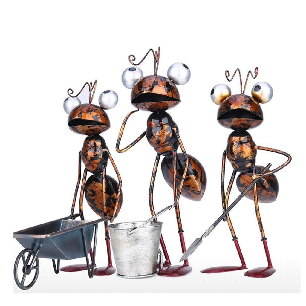 Ant Sculpture Garden Decor - Iron Cartoon Statue with Removable Bucket for Succulent Planters | Outdoor Yard Art & Indoor Desk Decoration | Perfect for Patio, Lawn, and Home Office Decor
