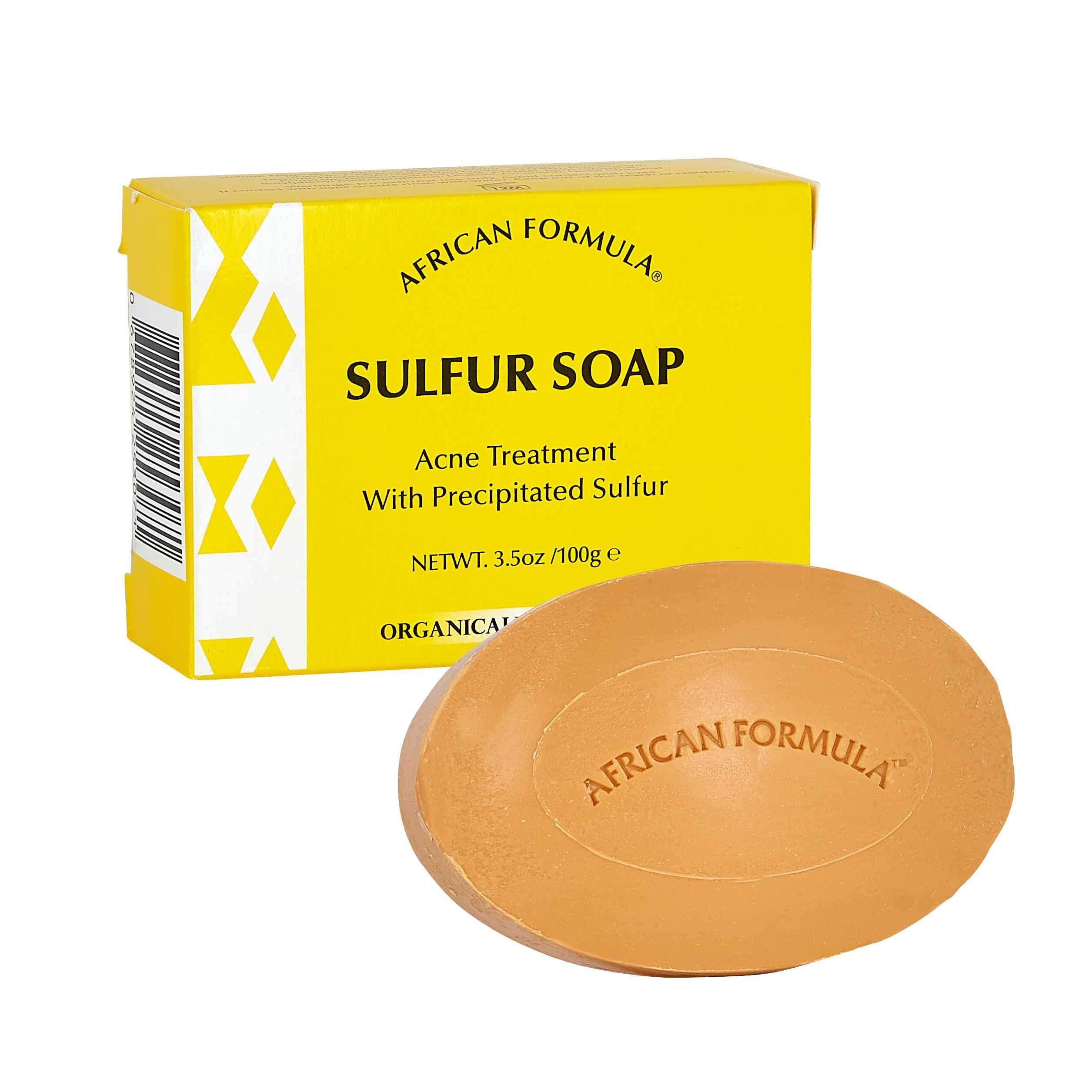 African Formula Sulfur Soap (6-Pack) - 3.5oz Acne Treatment Facial & Body Soap for Clear Skin | Helps with Breakouts, Blackheads & Oily Skin | Perfect for Daily Skincare Routine & Problem Skin Care
