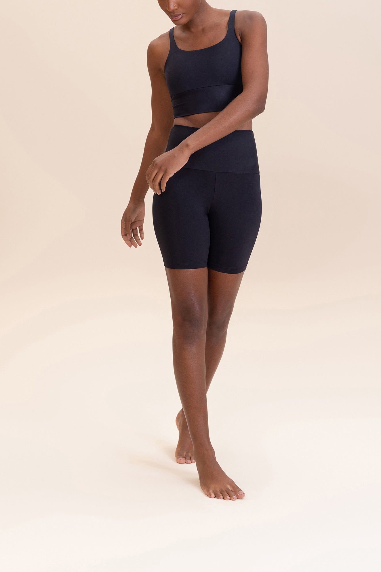 ByNature High-Waisted Comfort Shorts for Women - Stretchy Wide Elastic Waistband - Perfect for Yoga, Running & Lounge Wear