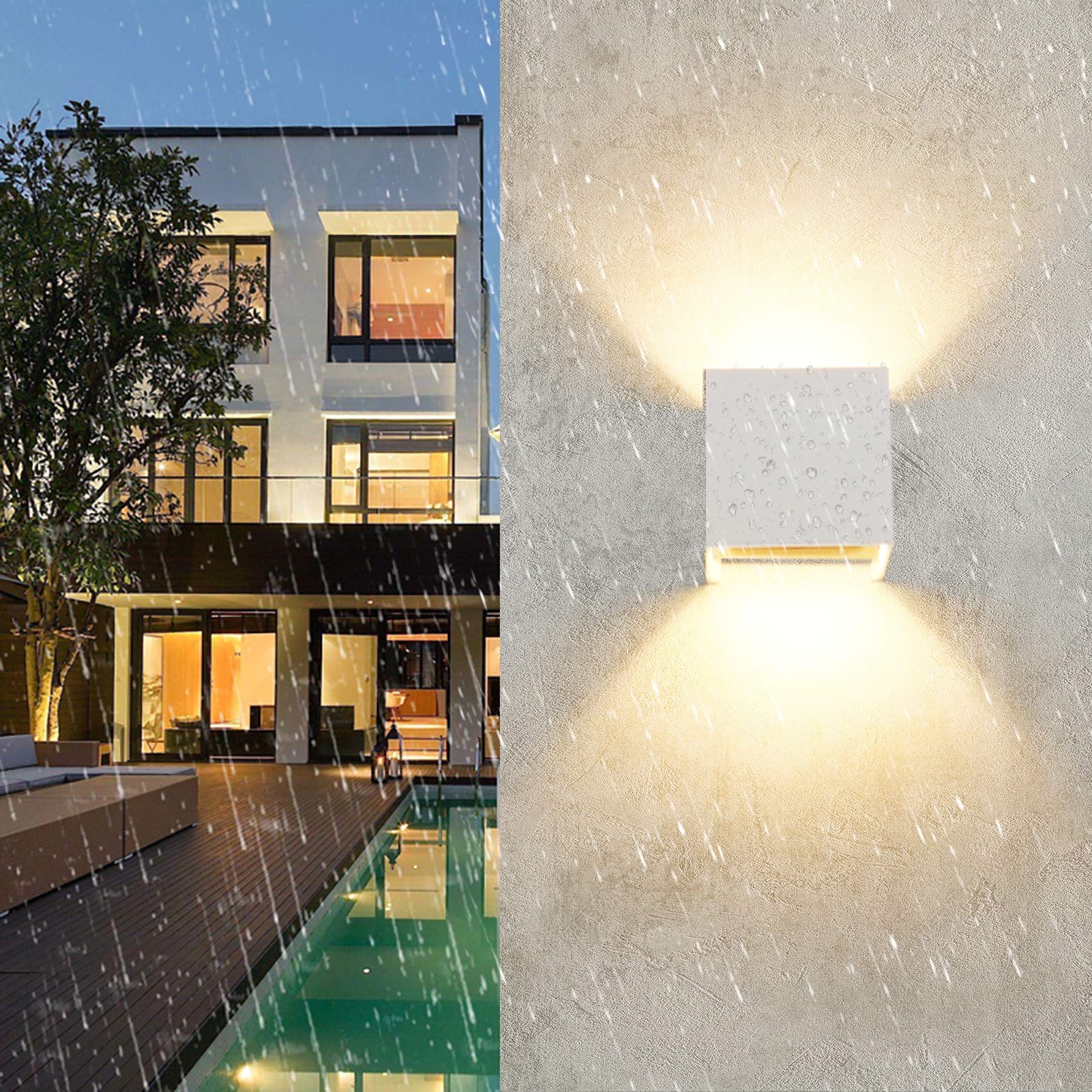 Klighten 4-Pack Modern LED Wall Lights - 9W Warm White 3000K Indoor/Outdoor Lighting Fixtures with G9 Bulbs Included - Perfect for Bedroom, Living Room, Hallway & Home Decor | Energy-Efficient & Weather-Resistant