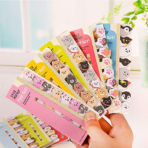 6pcs Cute Animal Shape Stickers Set - Doggy Self-Adhesive Note Pads & Bookmarks for Office, School, Planner & Journal Organization