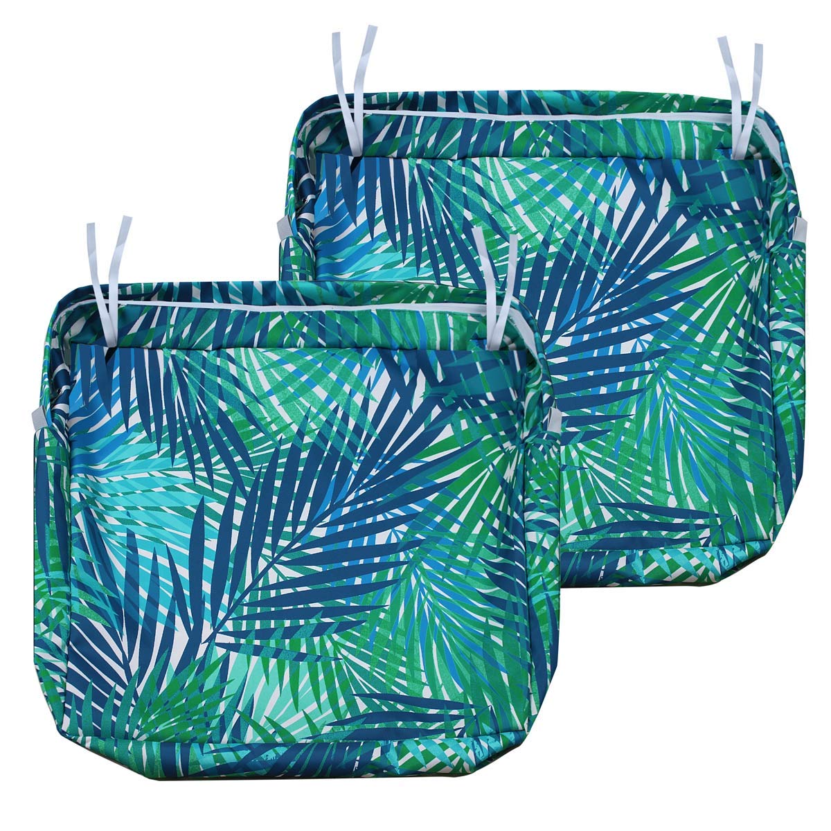 NettyPro 22x20x4 Inch Waterproof UV-Resistant Outdoor Patio Cushion Covers with Zipper & Tie - Replacement Slipcovers for Chair Seats - Perfect for Deck, Garden & Poolside Furniture Protection