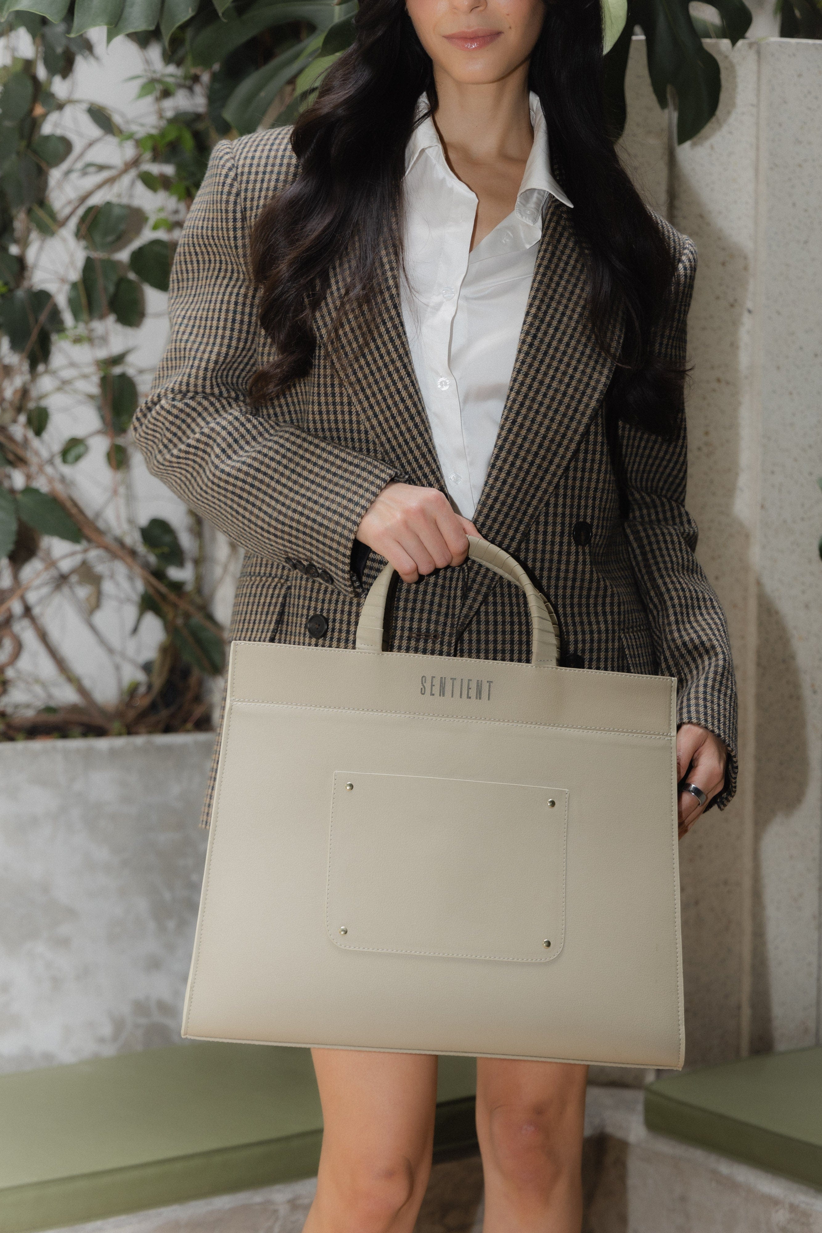 Panthera Maxi Vegan Cactus Leather Handbag for Women | Sustainable Beige Tote Bag | Perfect for Work, Travel & Everyday Use