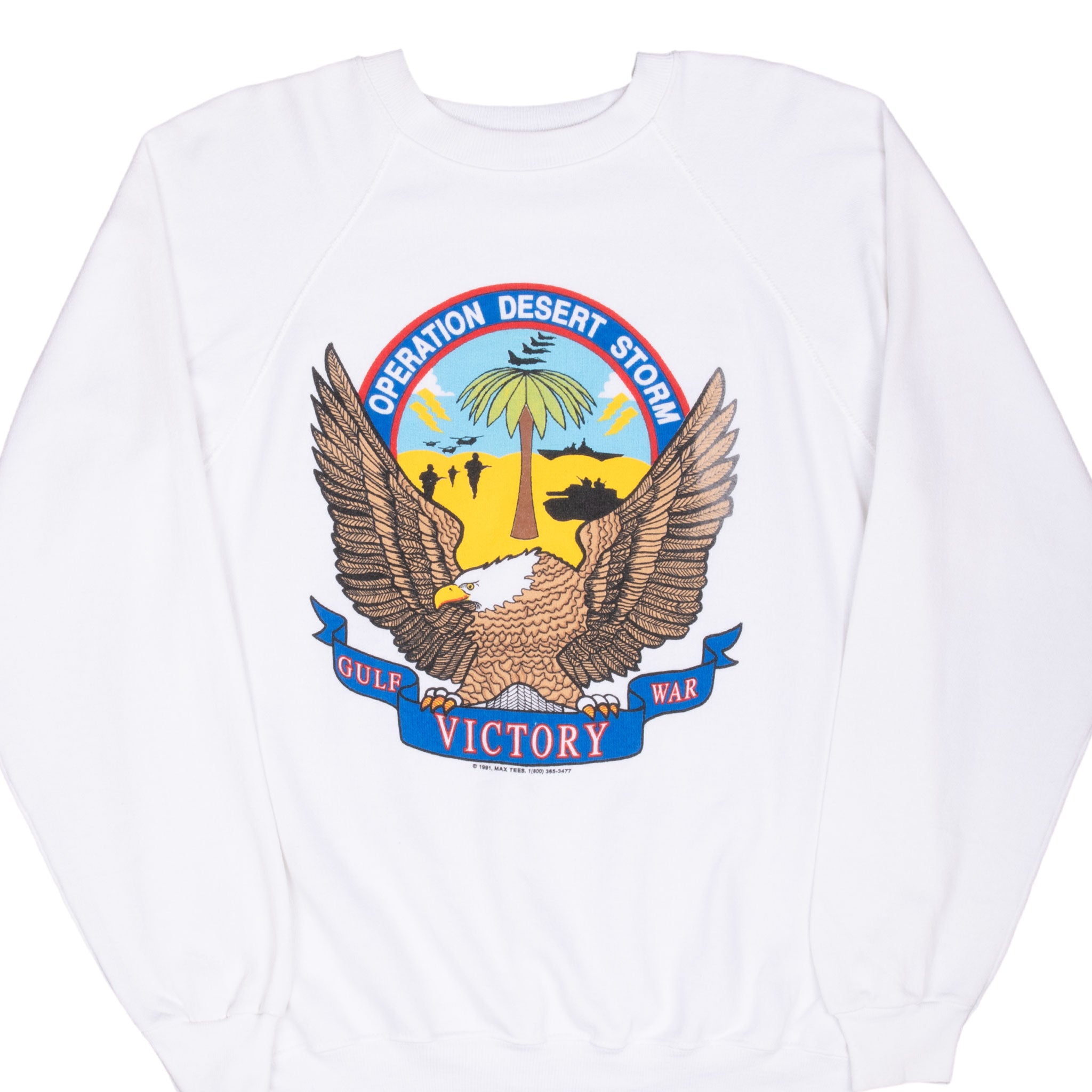 Vintage US Army Desert Storm Operation Sweatshirt 1991 - Large Size, Made in USA | Military Apparel for Veterans, Collectors & History Enthusiasts