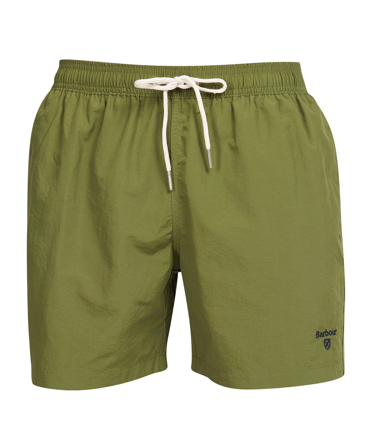 BARBOUR Essential Logo Swim Shorts for Men - Quick-Dry Comfortable Olive Green Swimwear for Beach, Pool & Vacation