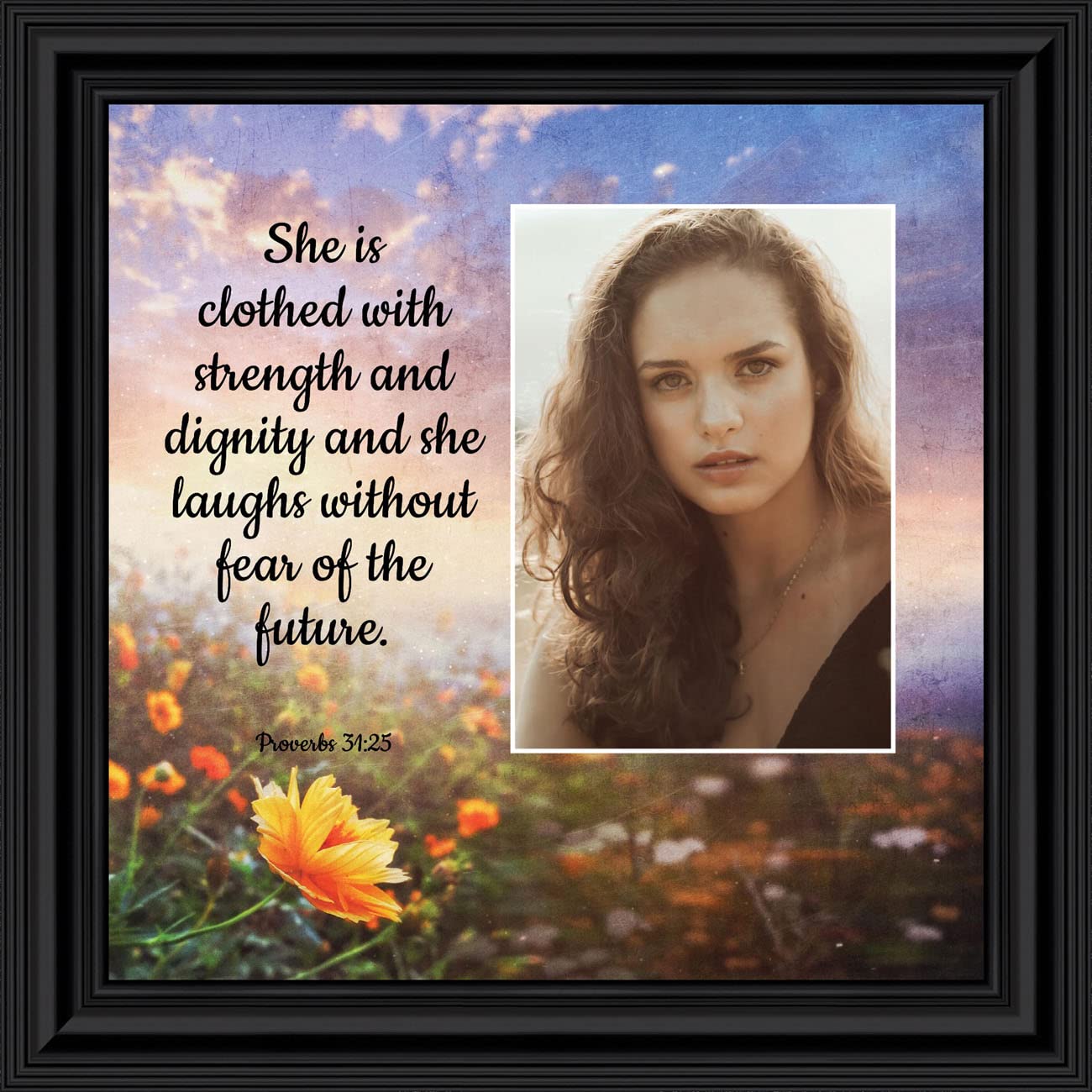 Christian Home Décor - Proverbs 31 Woman Wall Art with Bible Verse, Spiritual Gifts for Women & Teen Girls - Inspirational Room Decor for Bedroom, Office & Church (6428B)