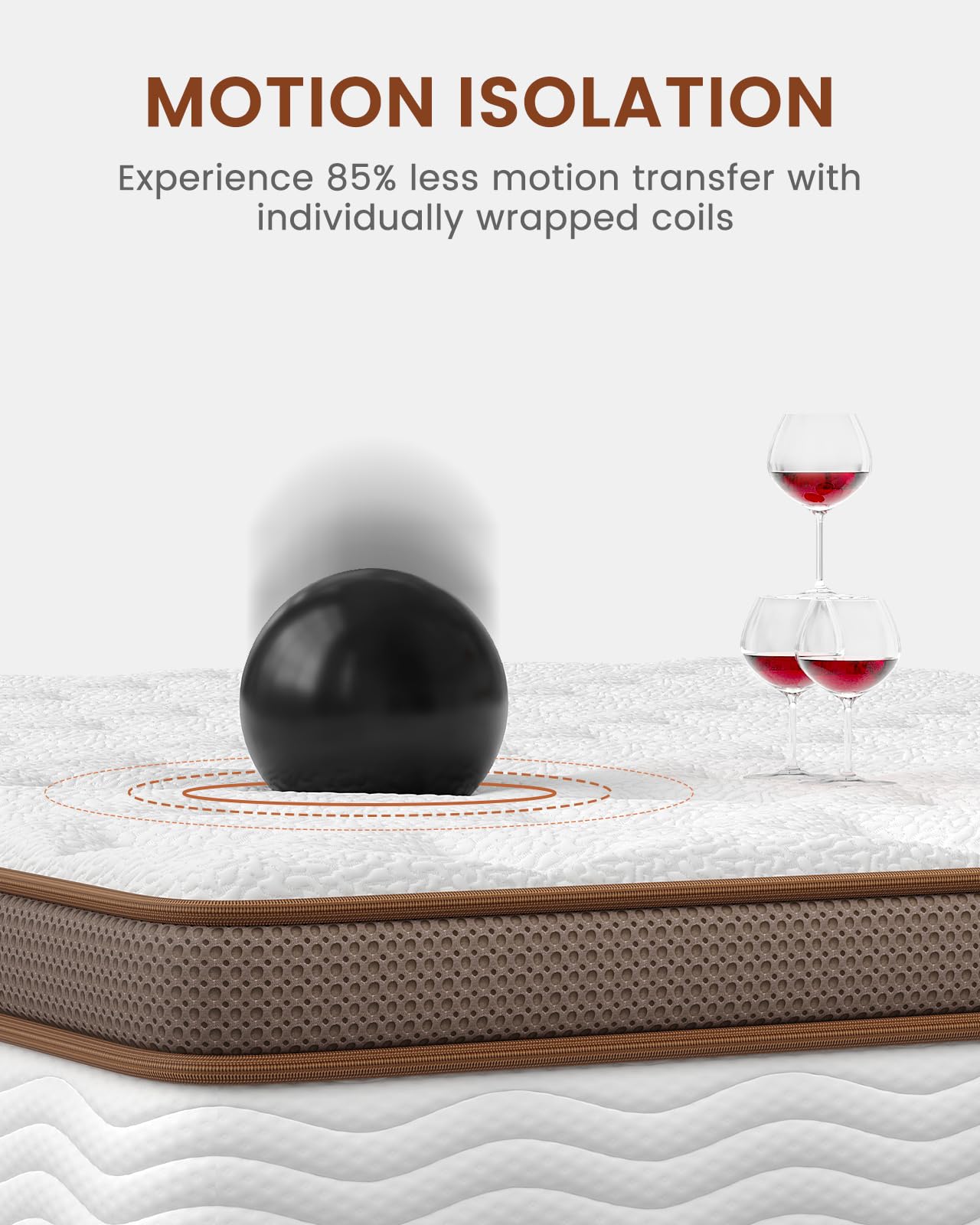 BedStory Premium 14 Inch Queen Hybrid Mattress - Advanced Pocket Spring Technology for Optimal Spinal Support & Pain Relief - CertiPUR-US Certified - Perfect for Back Pain Sufferers & Couples (Motion Isolation)