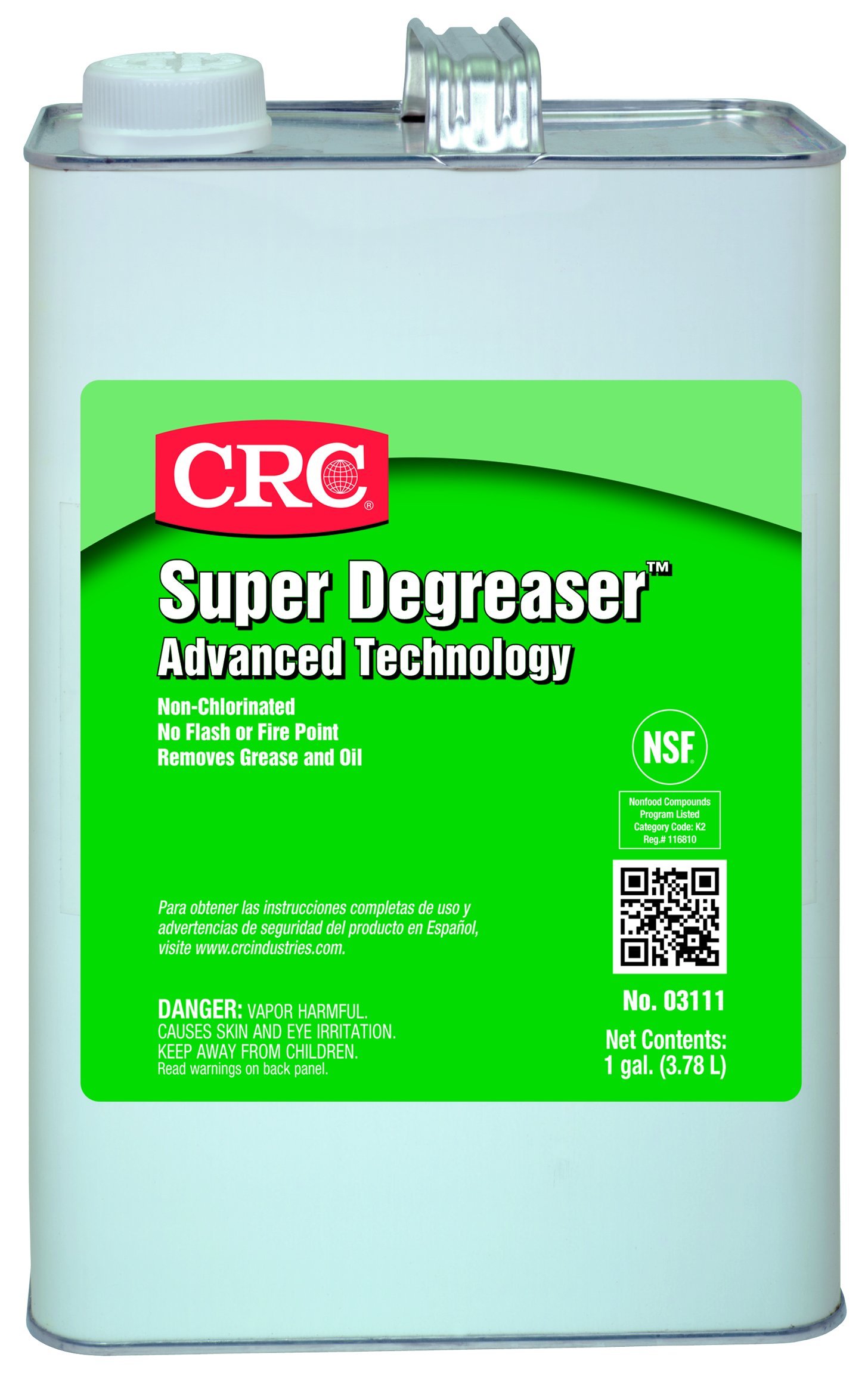 CRC Super Degreaser & Cleaner - 1 Gallon Can, Industrial Strength Solvent for Heavy-Duty Grease Removal | Perfect for Automotive, Machinery & Workshop Cleaning