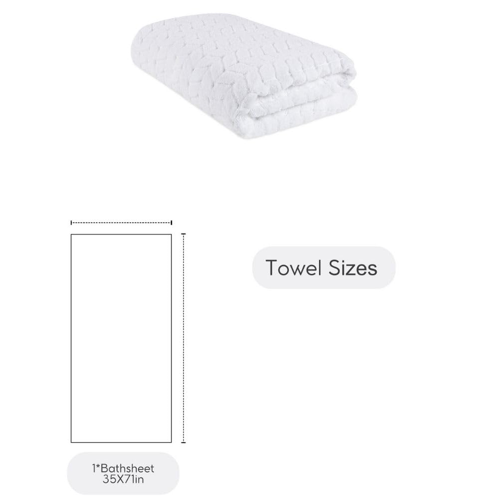 BAGNO MILANO Luxury Turkish Bath Towels Set - Soft Plush Jacquard, Quick Dry, Absorbent (Grey, Bath Sheet) for Spa, Hotel & Home Bathroom Use