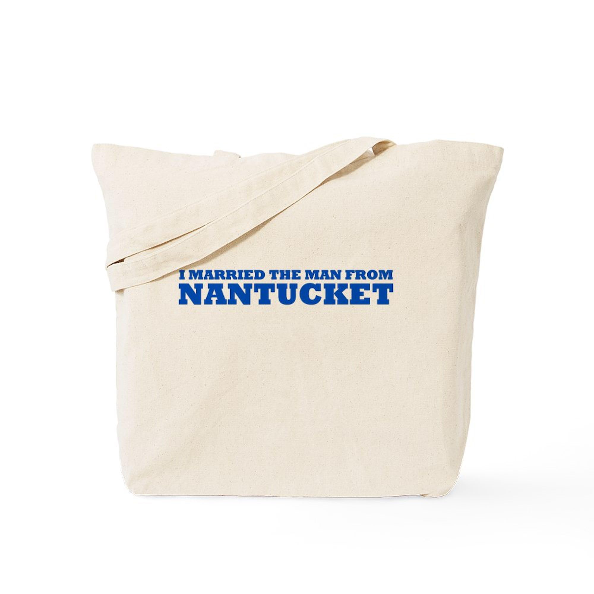 I Married The Man From Nantucket Tote Bag - Natural Canvas Reusable Shopping Bag for Groceries, Beach & Daily Use | CafePress