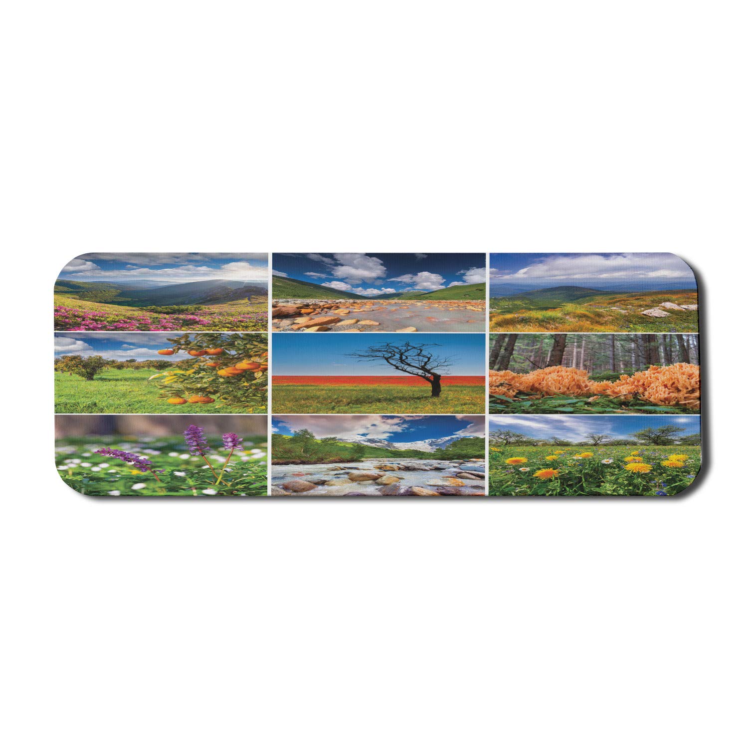 Ambesonne Summer Scenery Mouse Pad - Non-Slip Rubber Gaming Mousepad with Mountain Waterfall Design, Extra Large 31
