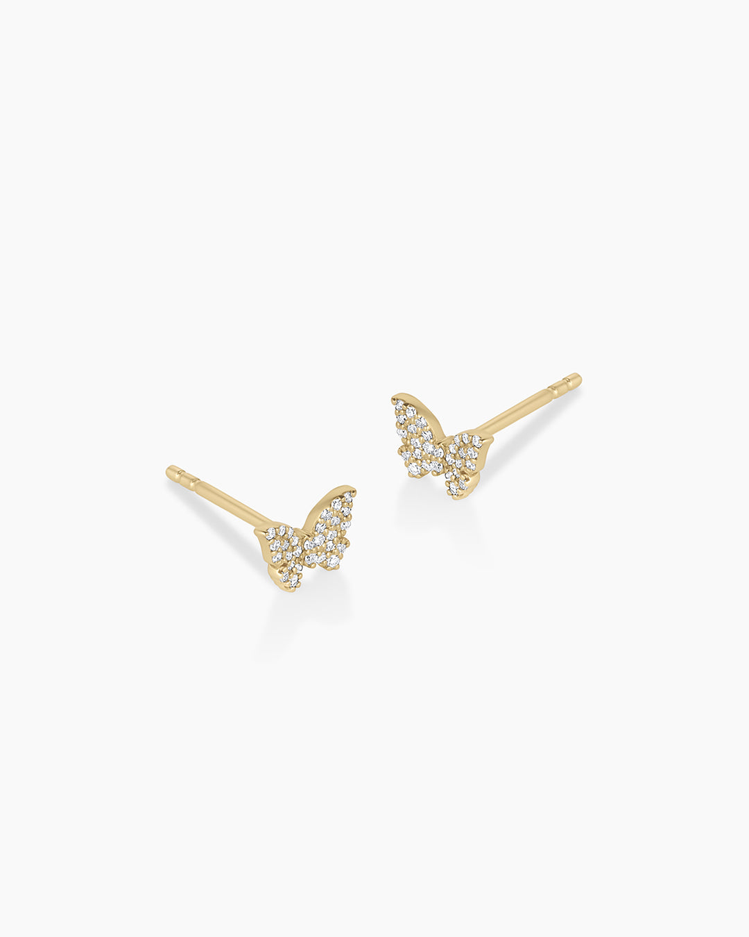 Diamond Butterfly Stud Earrings for Women - 14K Gold Plated Cubic Zirconia Earrings - Elegant Gift for Her - Perfect for Parties, Weddings & Everyday Wear