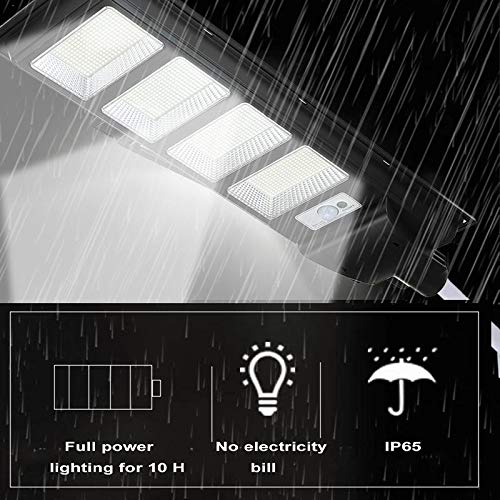300W 600W 900W 1200W IP65 Waterproof Solar Street Light with Remote Control & PIR Motion Sensor - Outdoor LED Solar Lamp for Garden, Pathway, Driveway, and Backyard Lighting