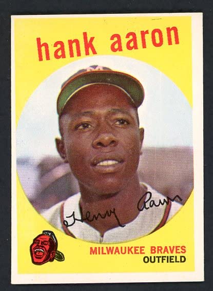 1959 Topps #380 Hank Aaron Braves Baseball Card EX-MT/NR-MT - Rare Vintage Collectible for Sports Memorabilia & Display Cases