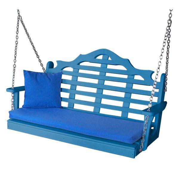 Eco-Friendly Recycled Plastic Marlboro Porch Swing - Durable Outdoor Hanging Chair for Patio, Garden, or Backyard Relaxation