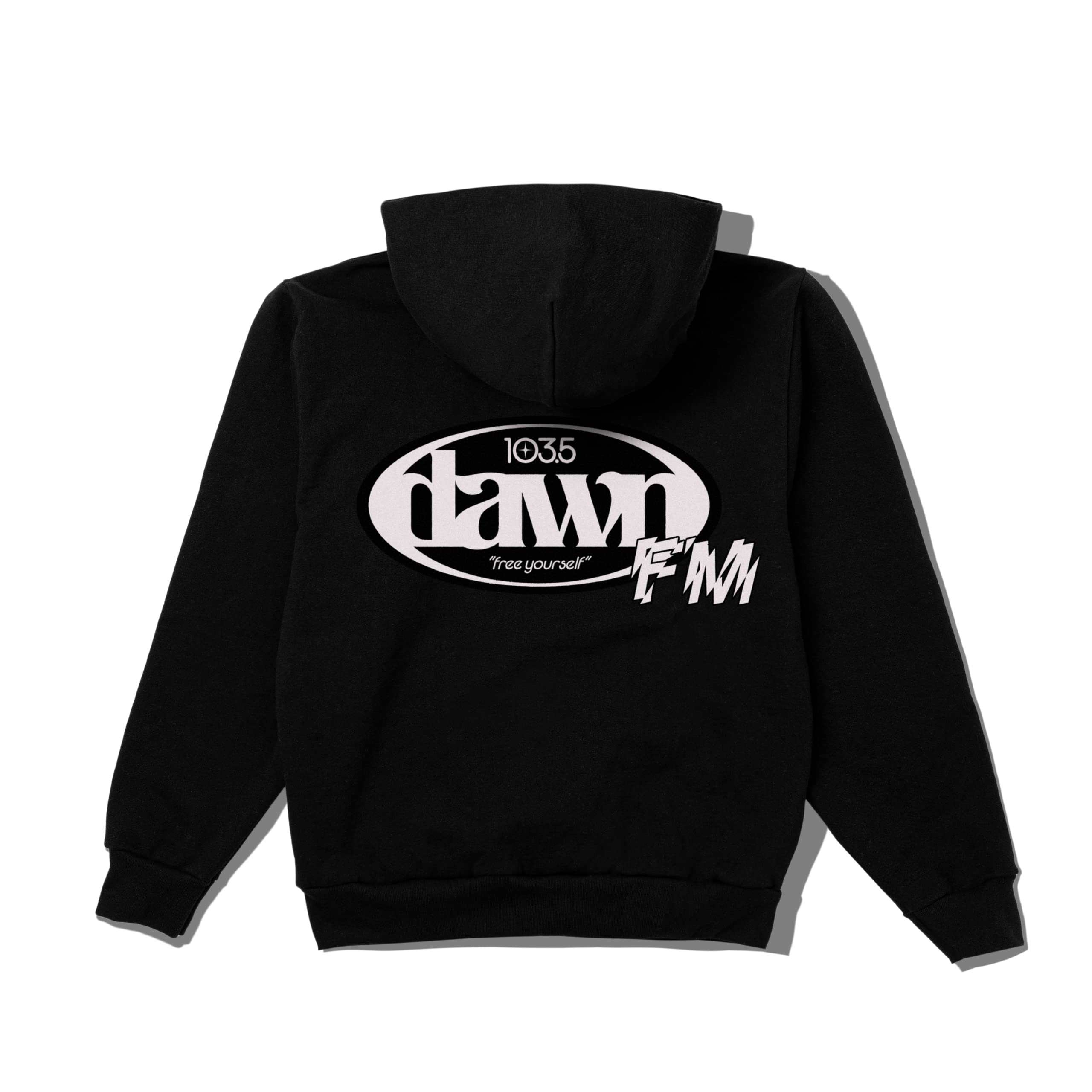 DAWN FM FREE YOURSELF PULLOVER HOODIE - Men's Medium Size - Explicit Lyrics Graphic Print - Casual Streetwear for Music Fans & Hip Hop Enthusiasts