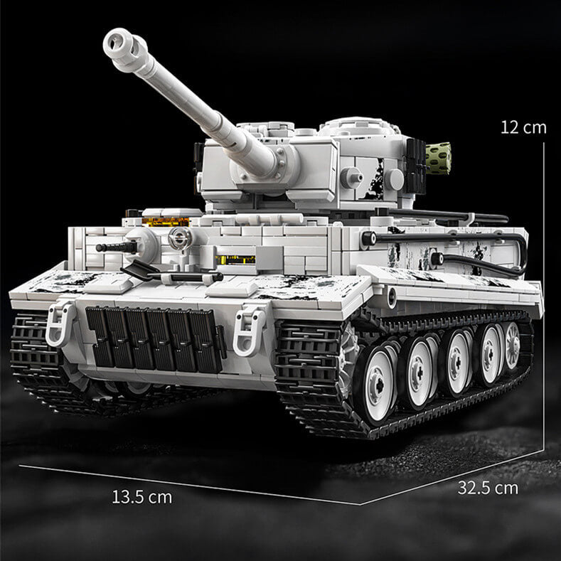 1/35 Scale 12GO 97001 Tiger Tank Model Kit with Snow Camouflage Paint - Perfect for WWII Military Enthusiasts & Diorama Building