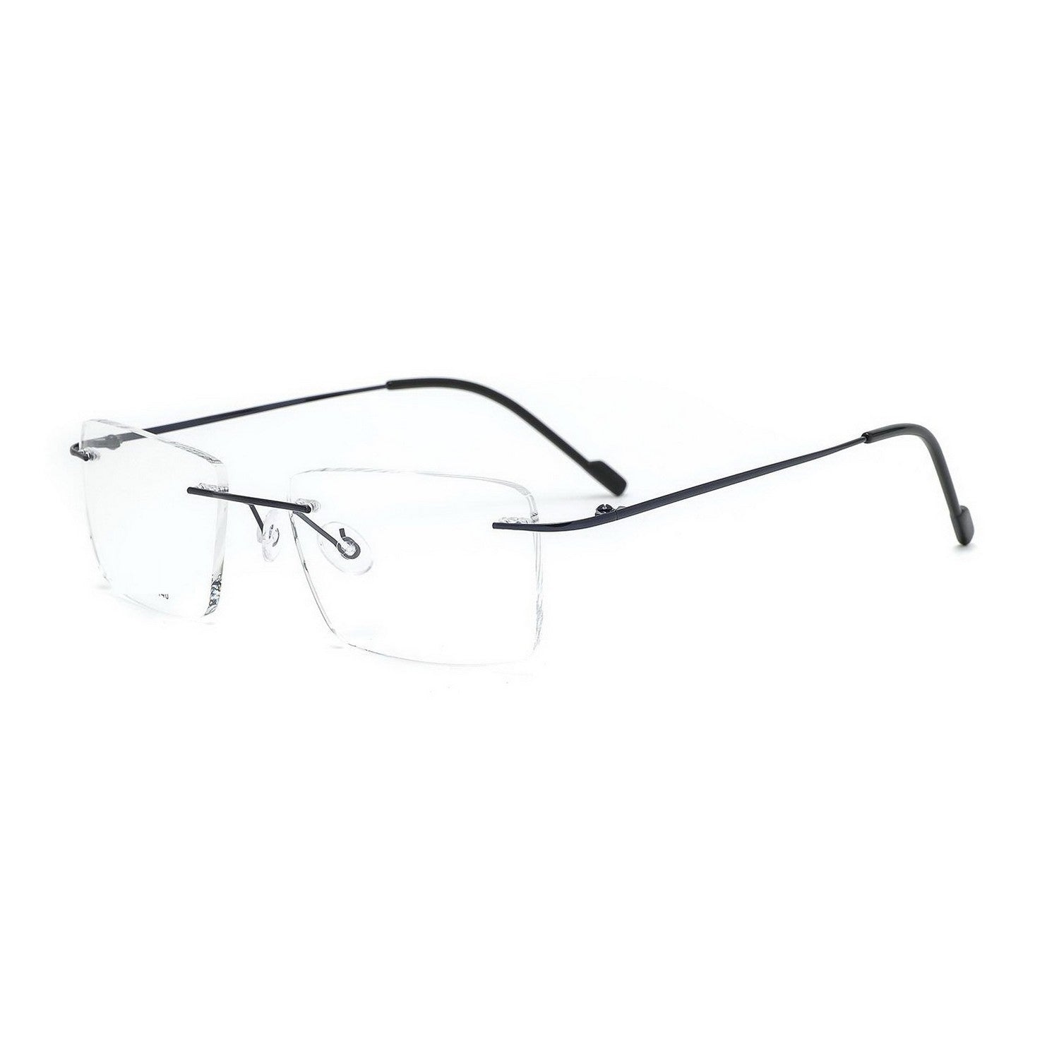 Stylish Rectangle Rimless Glasses for Men & Women - Lightweight Frameless Eyewear with Clear Lenses for Office, Reading & Everyday Use