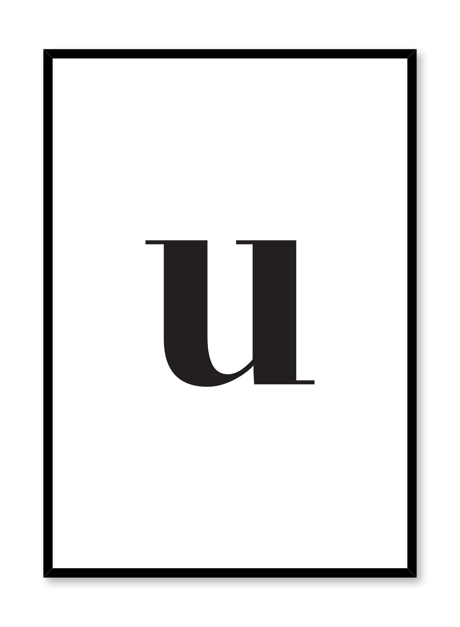 Lowercase Letter U Poster - Educational Alphabet Learning Decor for Kids' Rooms & Classrooms