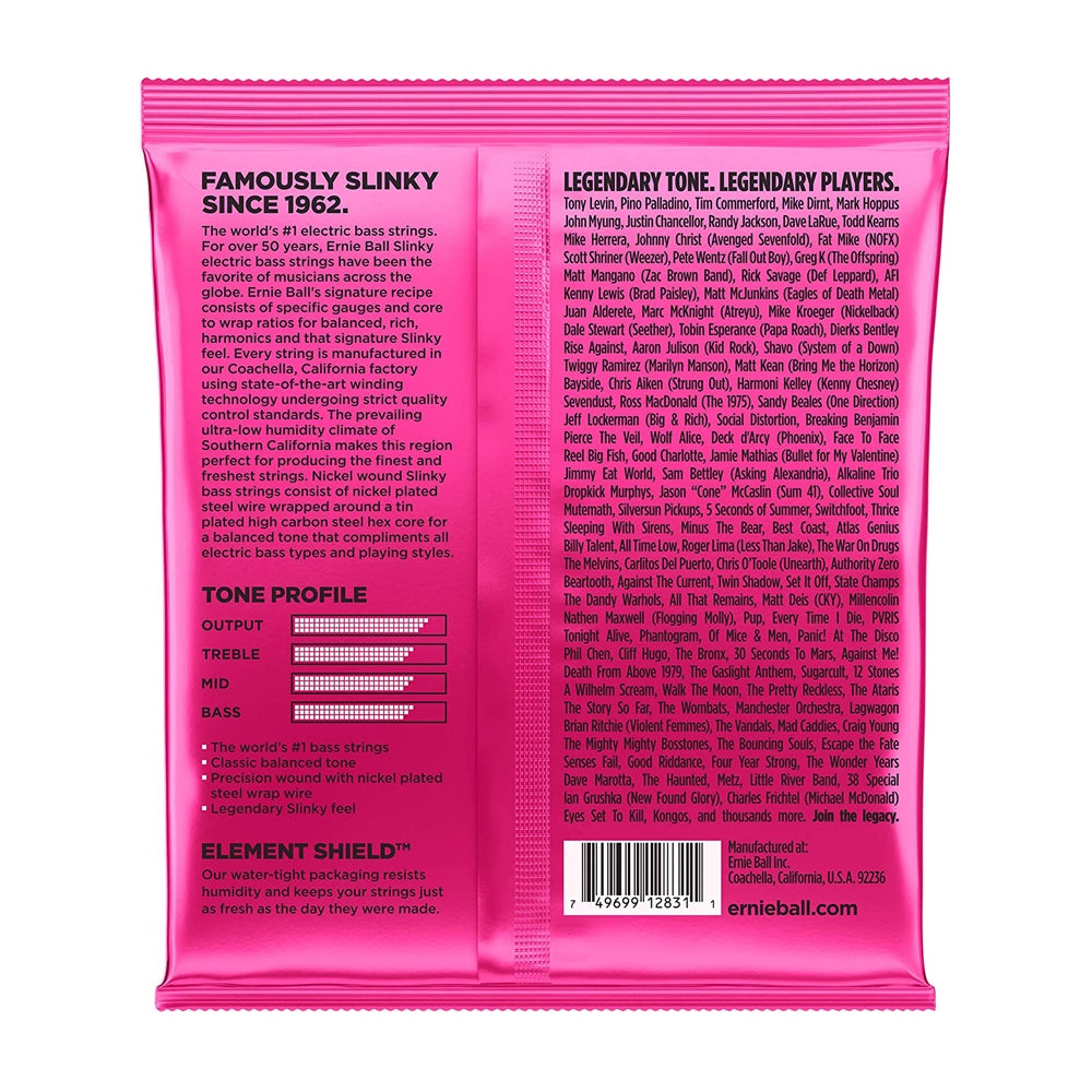 Ernie Ball P02824 Super Slinky 5-String Nickel Wound Bass Guitar Strings - Perfect for Rock, Jazz & Studio Recording
