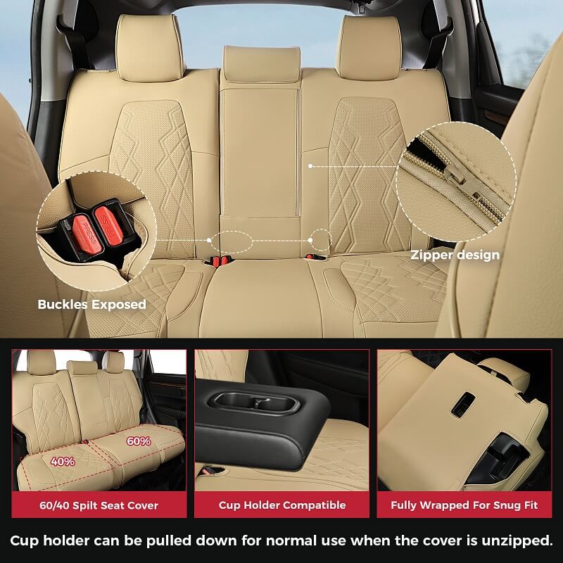 Honda CRV Seat Covers Custom Fit for 2017-2022 Models | Premium Car Seat Protectors | Perfect for Road Trips, Daily Commute & Pet Protection
