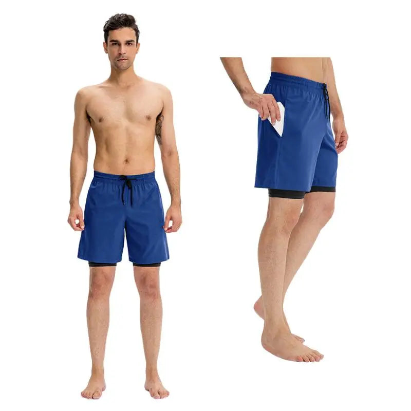 Men's Quick-Dry Fitness Gym Shorts with Pockets - Swimcore Workout & Running Shorts for Training, Swimming & Outdoor Activities