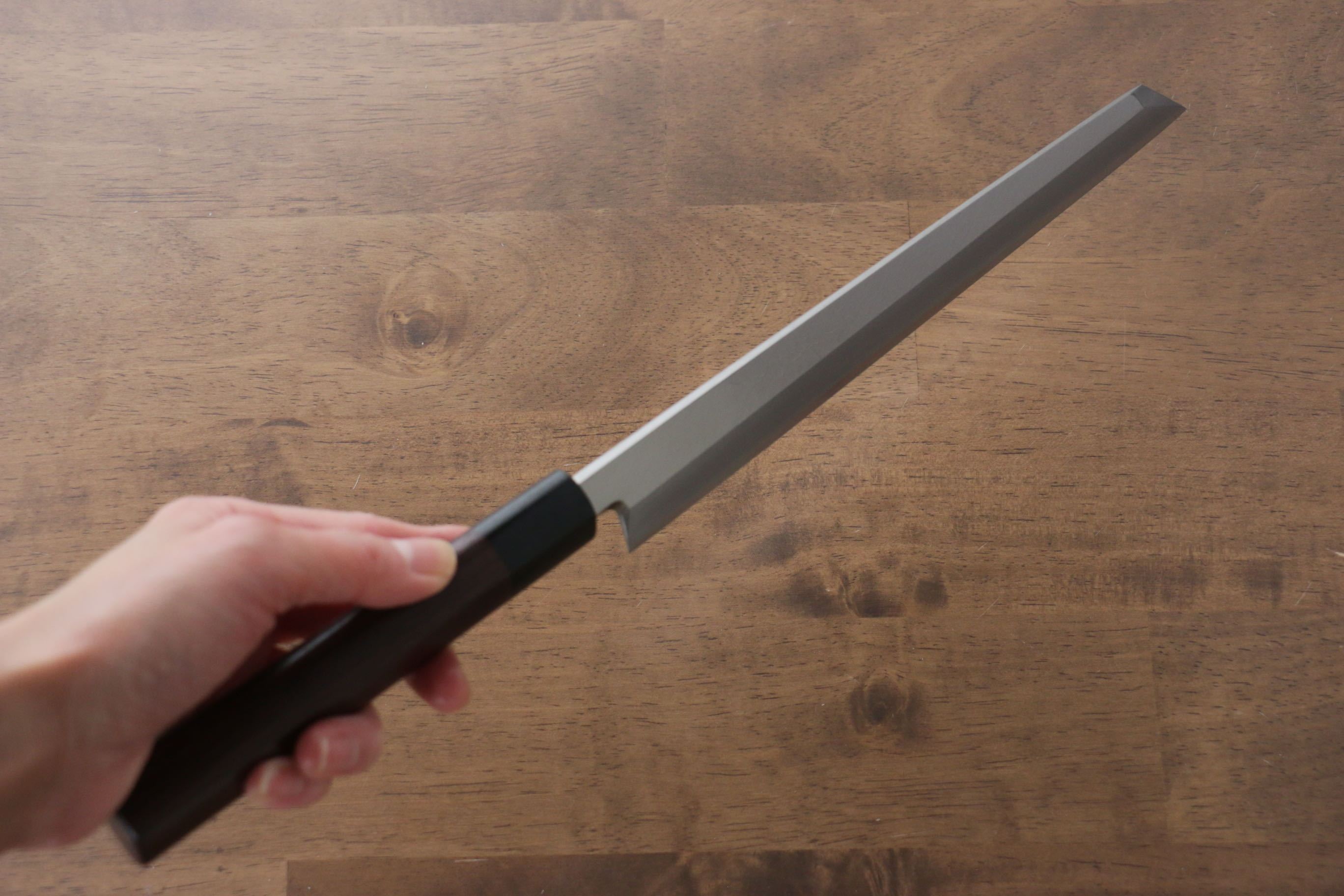 Premium Jikko Silver Steel No.3 Kiritsuke Yanagiba Knife 240mm - Shitan Ebony Handle - Japanese Sushi & Sashimi Chef Knife for Professional Cooking & Food Preparation