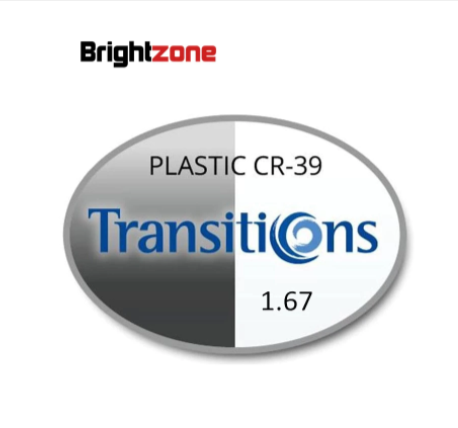 Brightzone 1.67 Index Photochromic Single Vision Transition Lenses - Clear to Dark Adaptive Eyeglass Lenses for UV Protection & Outdoor Activities