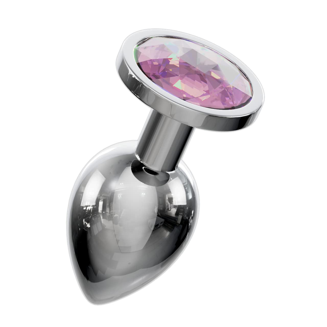 **Bed Geek Stainless Steel Jeweled Anal Plug Set - 3 Sizes with Velvet Storage Bag, Smooth Metal Adult Sex Toy for Couples & Solo Play (Round Light Pink) - Perfect for Sensual Exploration & BDSM Scenes**