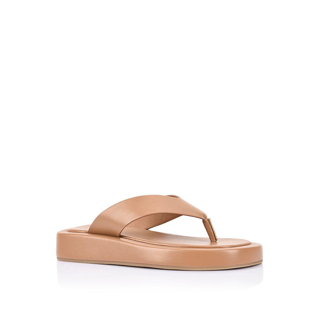 Bouncer II Flatform Thongs for Women - Dark Camel Tan Sandals | Comfortable Summer Beach Slides, Poolside Flip Flops, Casual Outdoor Footwear