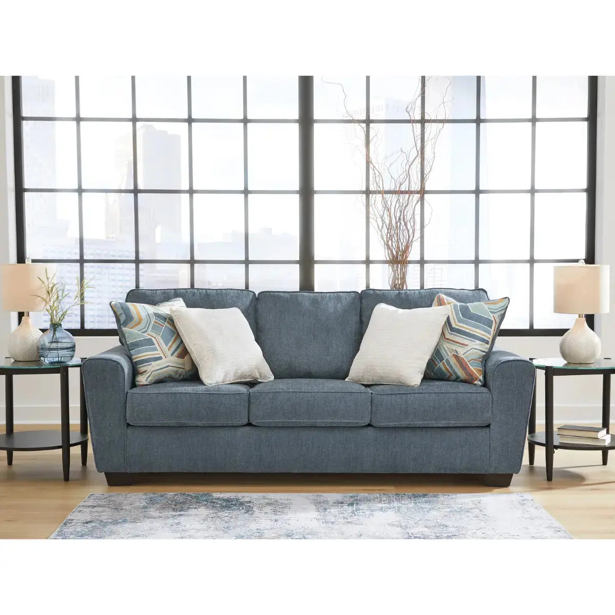 Cashton Blue Sofa - Modern Comfortable Living Room Couch for Home, Office & Lounge | Perfect for Relaxing, Entertaining & Stylish Decor