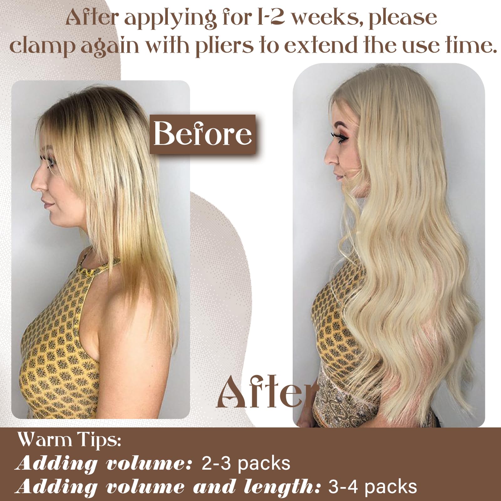 Hetto 18 Inch Micro Bead Hair Extensions - 50 Strands 50g Real Human Hair Straight in Blonde, Dirty Blonde & Golden Blonde Highlights (#17/23) | Seamless Micro Ring & Link Extensions for Volume & Length | Perfect for Parties, Weddings & Everyday Styling