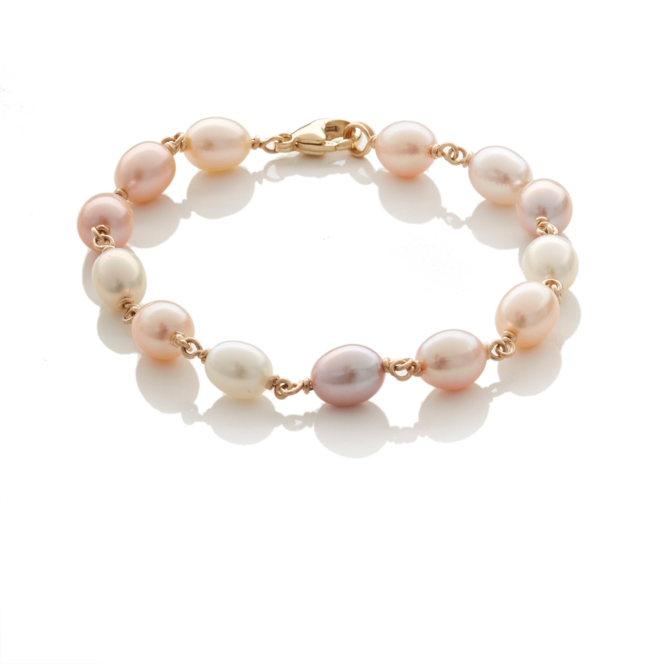 Pastel Pearl & Gold Bracelet for Women - Elegant Beaded Jewelry for Parties, Weddings & Everyday Wear