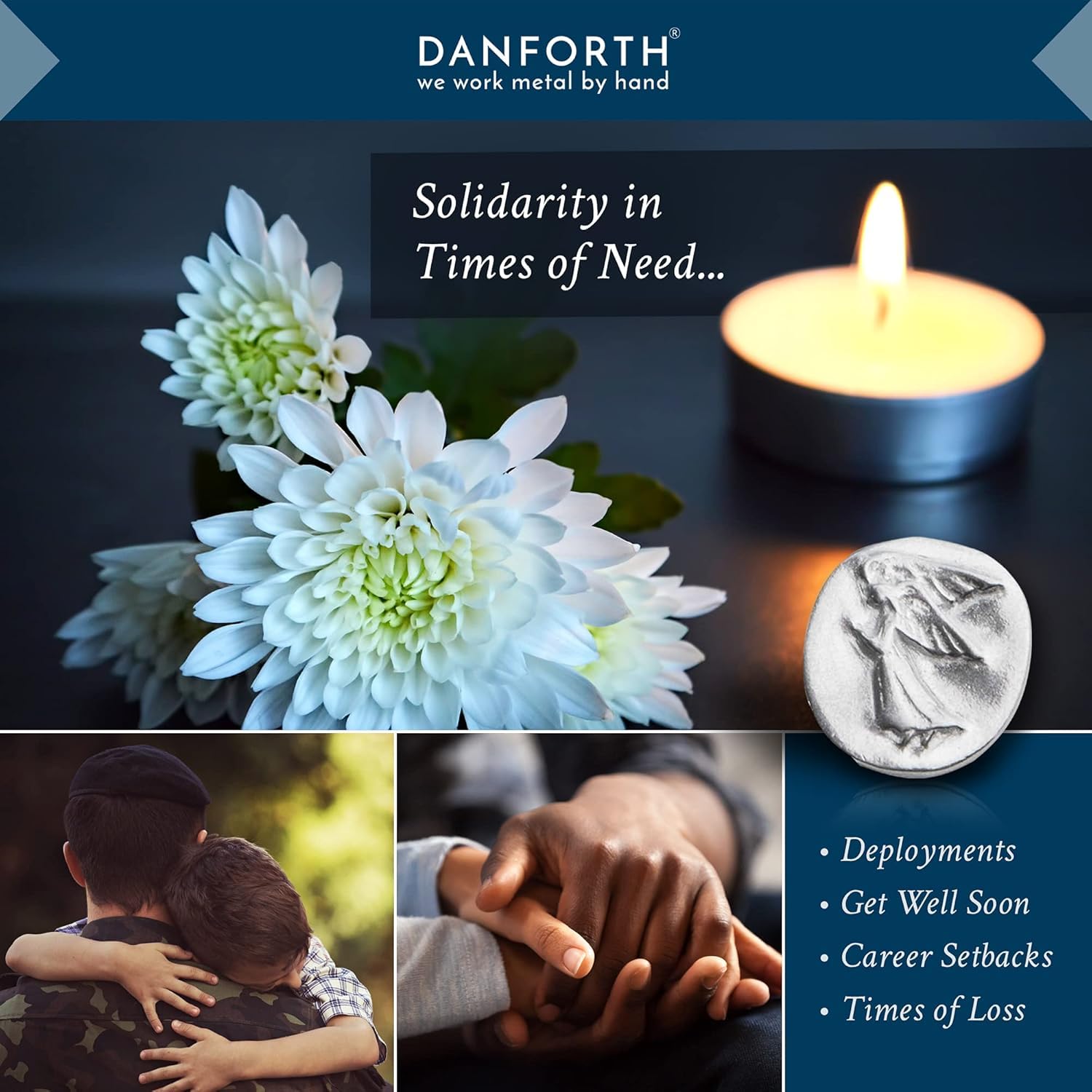 DANFORTH Vilmain Pocket Angel Tokens - Handcrafted Pewter Coins Made in USA, Inspirational Gift Set (Pack of 50) - Perfect for Weddings, Baptisms & Spiritual Encouragement
